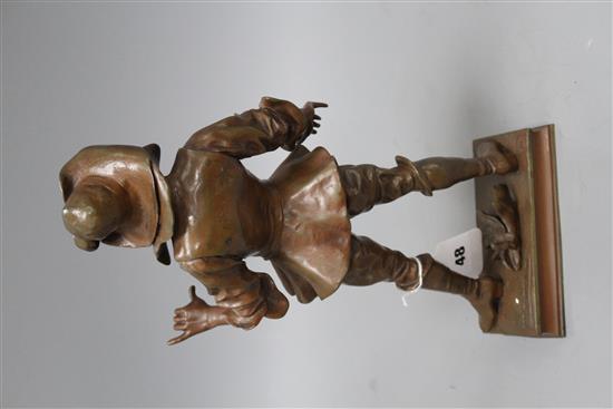 Vital Cormes. A bronze figure of Fracasse, signed in the bronze, height 34cm